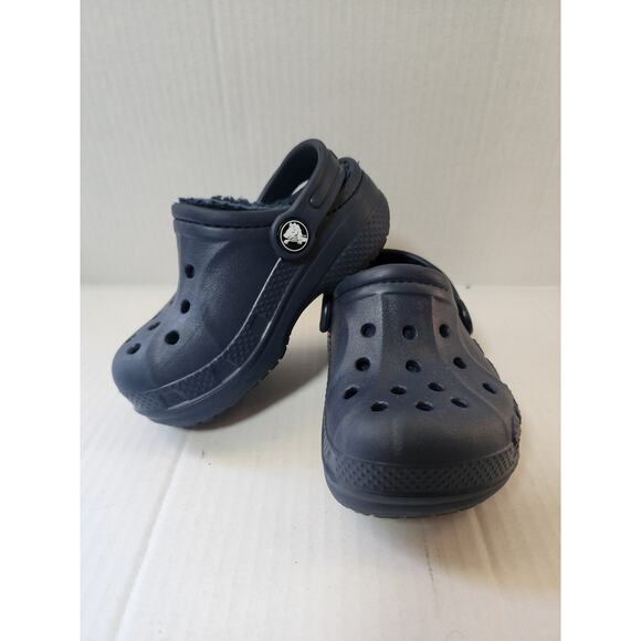 CROCS Toddler Size 7 Navy Lined - Picture 1 of 7